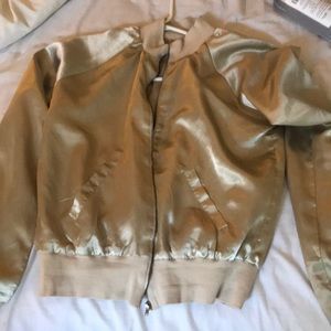 Silky satin bomber jacket
